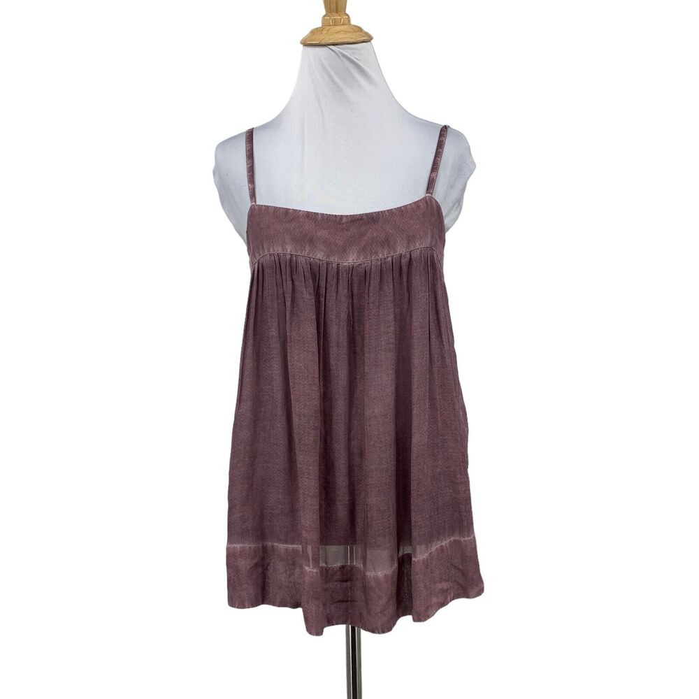 William Rast Moore Blouse Women S Foxglove Semi Sheer Pleated Spaghetti Strap